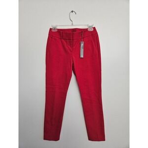 Ann Taylor Julie Skinny Ankle Pants 00P Red Curvy Through Hip Professional NWT